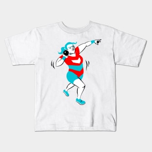 Female Shot Putter Kids T-Shirt